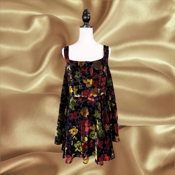 Current Mood Dresses & Skirts - DO NOT BUY- SOLD NWT Dolls Kill Current Mood Floral Velvet Mini Dress
